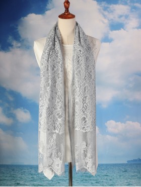 Flower Cut-Out Lace Design Scarf 